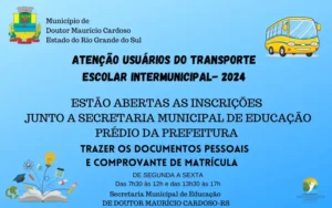 Leia mais sobre o artigo Abertas inscrições para o transporte escolar intermunicipal 2024 em Doutor Maurício Cardoso