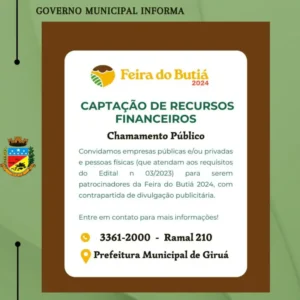 Leia mais sobre o artigo Governo Municipal de Giruá realiza chamamento público