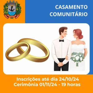 Leia mais sobre o artigo Abertas inscrições para o Casamento Comunitário em Porto Lucena