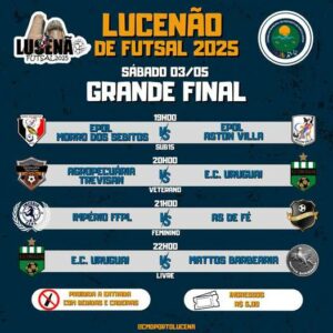 Leia mais sobre o artigo Grande Final do Lucenão de Futsal 2025 acontece neste sábado em Porto Lucena