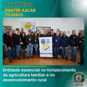 Leia mais sobre o artigo Porto Lucena celebra os 70 anos da Emater-Ascar com homenagem especial à trajetória da entidade