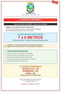 Leia mais sobre o artigo Rio Uruguai atinge 7,24 metros em Porto Vera Cruz e continua em elevação