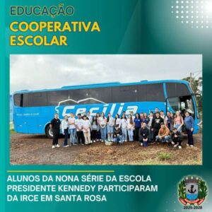 Leia mais sobre o artigo Alunos da Escola Presidente Kennedy representam Porto Lucena na IRCE 2025 e apresentam projeto de cooperativa escolar