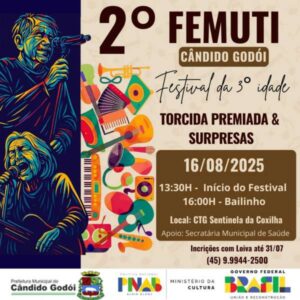 Leia mais sobre o artigo Cândido Godói se prepara para o 2º FEMUTI – Festival da 3ª Idade