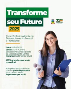 Leia mais sobre o artigo Horizontina promove curso gratuito de Desenvolvimento Pessoal e Profissional nesta quinta-feira