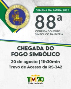 Leia mais sobre o artigo Três de Maio recebe o Fogo Simbólico da Pátria nesta quarta-feira
