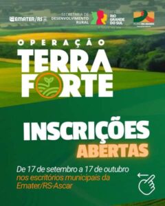 Leia mais sobre o artigo Agricultores familiares de Doutor Mauricio Cardoso já podem se inscrever no Programa Operação Terra Forte 
