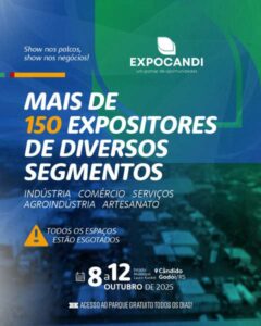Leia mais sobre o artigo Expocandi 2025 terá mais de 150 expositores e programação gratuita em Cândido Godói