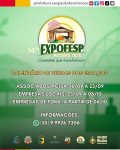 Leia mais sobre o artigo Lançada a comercialização dos espaços da 14ª Expofesp Missões 2026 