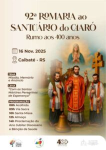 Leia mais sobre o artigo 92ª Romaria ao Santuário do Caaró celebra fé e história rumo aos 400 anos das Missões Jesuíticas
