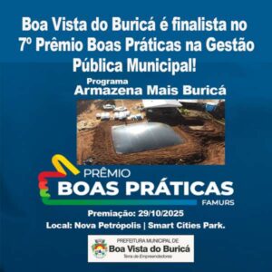 Leia mais sobre o artigo Boa Vista do Buricá é finalista no 7º Prêmio Boas Práticas na Gestão Pública Municipal da FAMURS