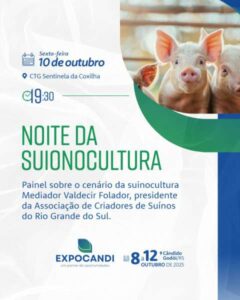 Leia mais sobre o artigo Expocandi 2025 promove Noite da Suinocultura com debate técnico e degustação gastronômica