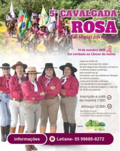 Leia mais sobre o artigo São Miguel das Missões prepara a 5ª Cavalgada Rosa em apoio à luta contra o câncer de mama