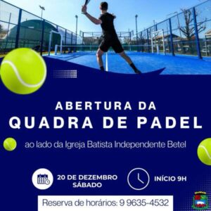Leia mais sobre o artigo Cândido Godói inaugura nova quadra de padel neste sábado