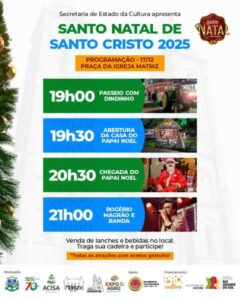Leia mais sobre o artigo Santo Natal de Santo Cristo inicia nesta quarta-feira com programação especial para toda a família