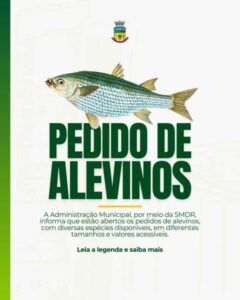 Leia mais sobre o artigo Horizontina abre pedidos para venda de alevinos com diversas espécies disponíveis