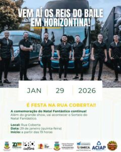 Leia mais sobre o artigo Horizontina recebe show da banda Atuais e sorteio do Natal Fantástico no dia 29 de janeiro