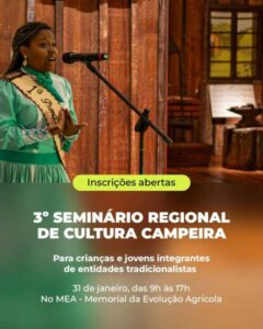 Leia mais sobre o artigo Horizontina recebe o 3º Seminário Regional de Cultura Campeira no MEA neste sábado
