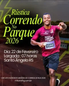 Leia mais sobre o artigo Rústica Correndo no Parque abre Circuito Noroeste Missões de Corrida de Rua 2026 em Santo Ângelo