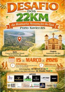Leia mais sobre o artigo Porto Xavier realiza o Desafio dos 22 km da Romaria Assunção do Ijuí neste domingo
