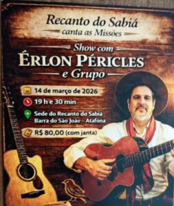 Leia mais sobre o artigo Recanto do Sabiá promove jantar especial com show de Érlon Péricles em Santo Ângelo