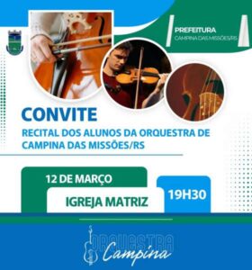 Leia mais sobre o artigo Recital da Orquestra Municipal reúne alunos e comunidade em Campina das Missões