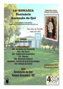 Leia mais sobre o artigo Romaria reúne fiéis no Santuário Assunção do Ijuí em Roque Gonzales neste domingo