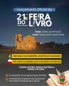 Leia mais sobre o artigo Santa Rosa lança oficialmente a 21ª Feira do Livro com programação voltada à educação e cultura regional