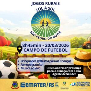 Leia mais sobre o artigo São Pedro do Butiá promove Jogos Rurais Sol a Sol 2026 em comemoração aos 34 anos do município