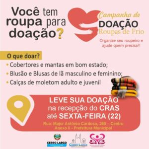 Leia mais sobre o artigo Cerro Largo mobiliza comunidade em campanha de doação de roupas de frio